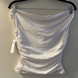 XS Abercrombie white off the shoulder ruched top